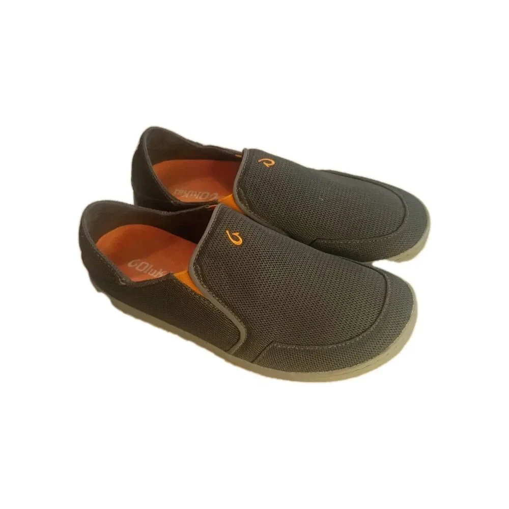 OluKai Nohea Mesh Dark Shadow Grey Slip-On Sneakers Mens 10 Vietnam Textile